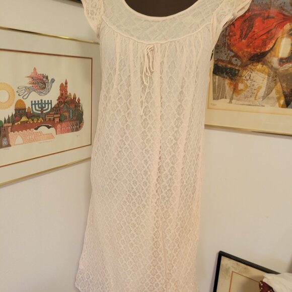 Vintage 60's Full Length Pale Pink Lace Night dress Nylon - Picture 2 of 6